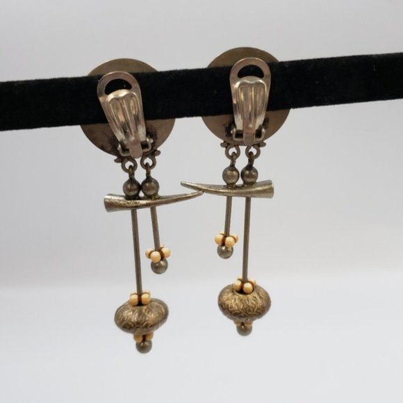 Asian inspired Steampunk Goth Clip On Earrings - Picture 2 of 9